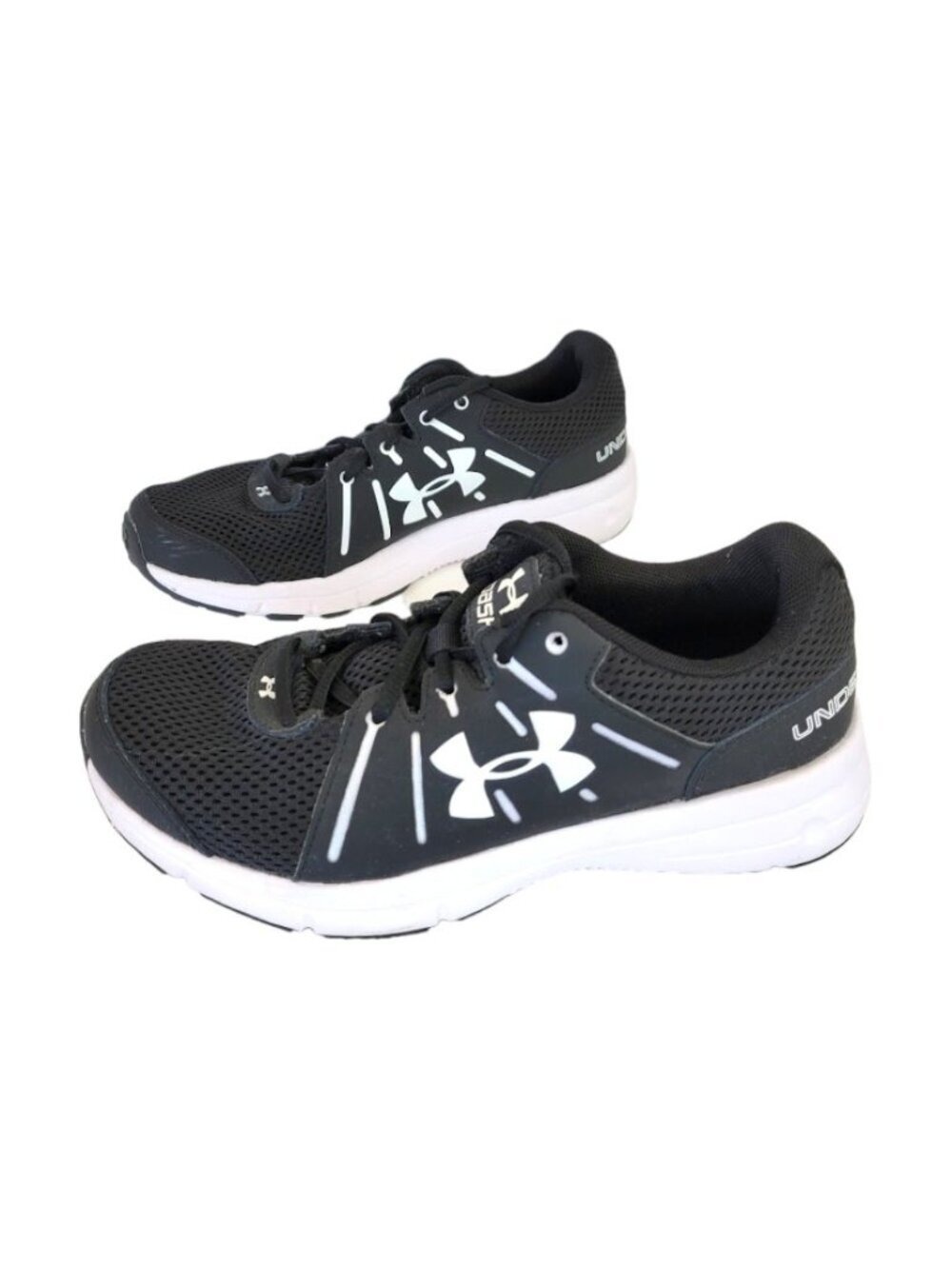 Under Armour Dash Rn 2 Athletic Shoes Black Mesh Upper Lace Up Size 6.5 NWOT